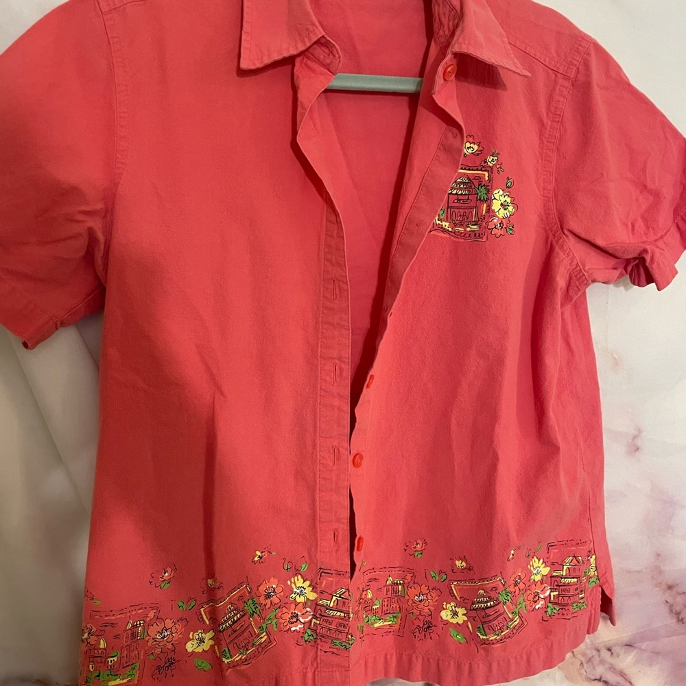 Vintage Beach Button Down Top
